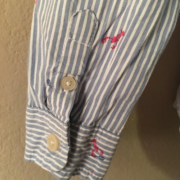 OSHKOSH Button Front Lobsters Play Badminton Shirt - Picture 10 of 14